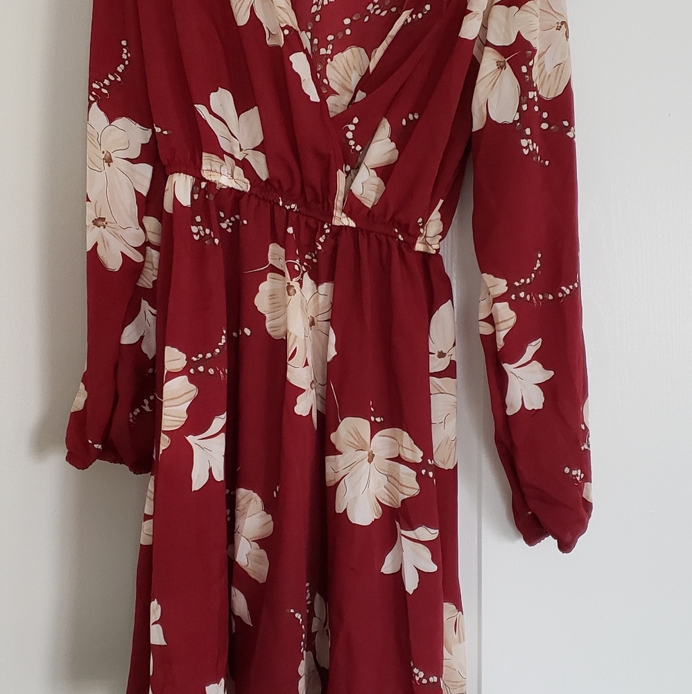Dress, red floral